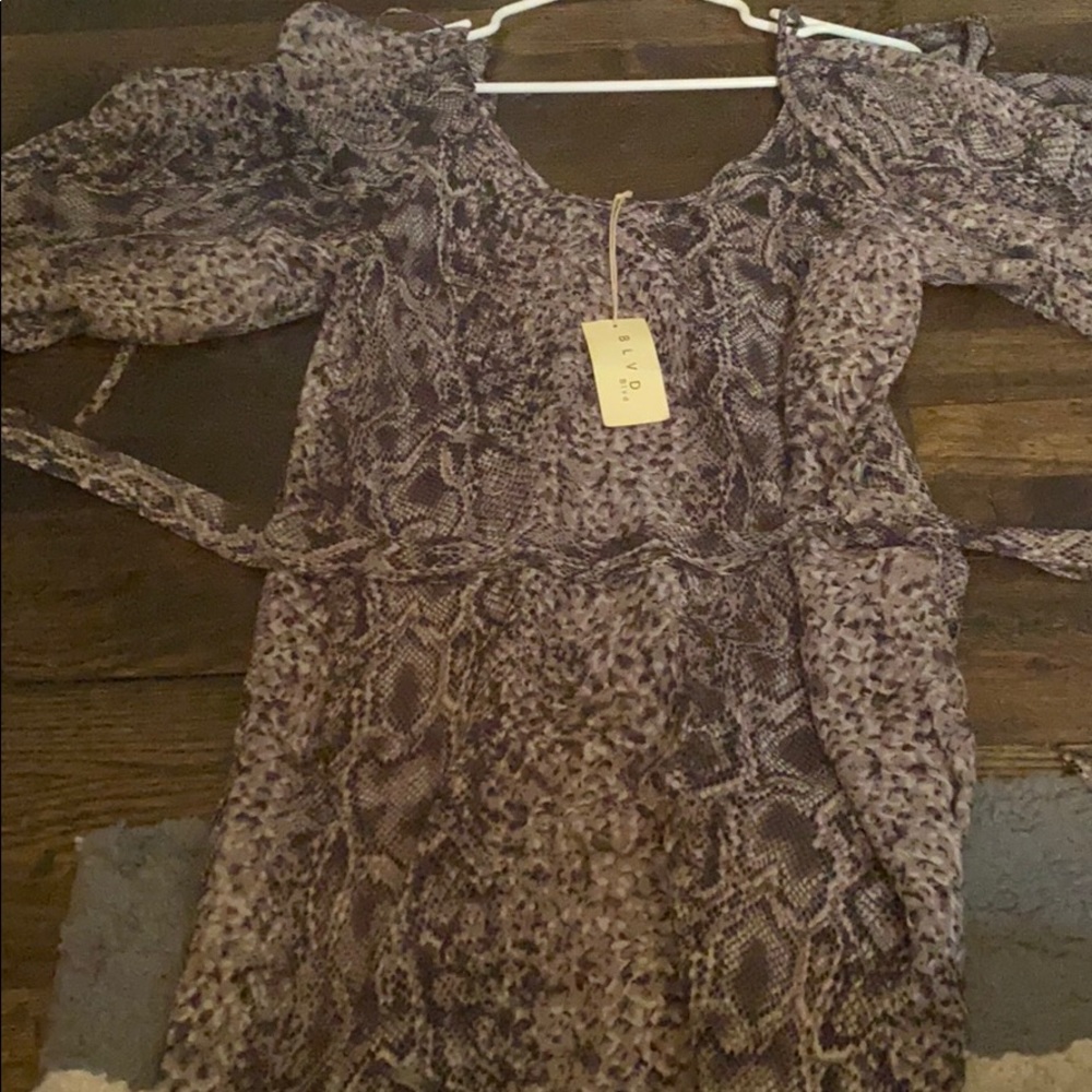 Snake skin designed polyester dress